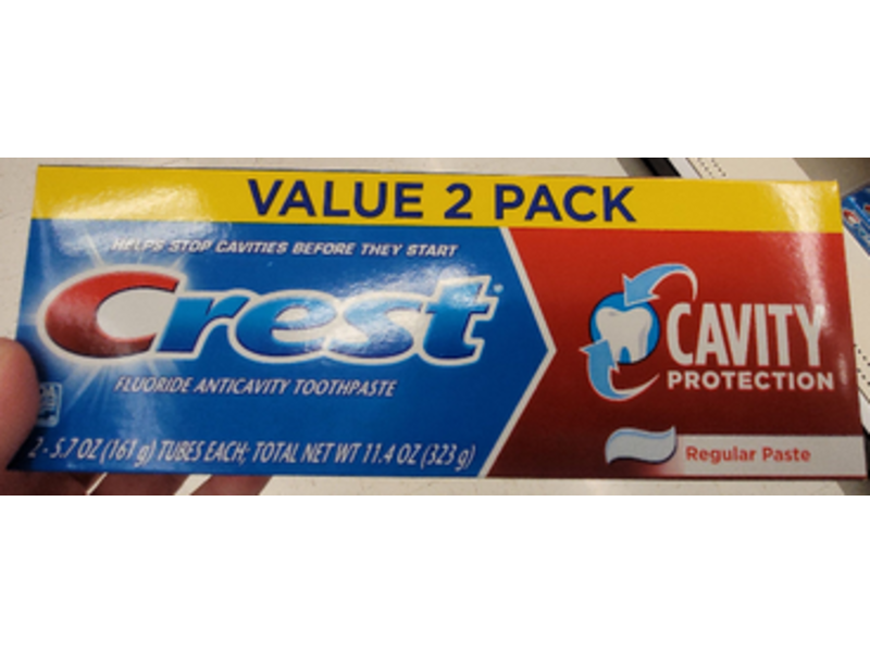 Crest Cavity Protection Toothpaste, Regular Paste, 5.7 oz/161 g, Pack of 2