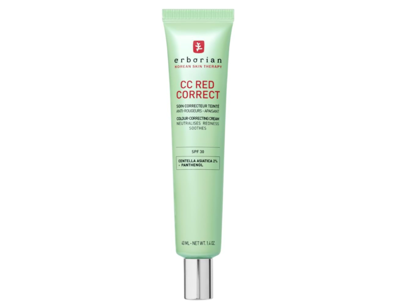 Erborian CC Red Correct Colour Correcting Cream, SPF 30, Centella Asiatica 2%+Panthenol, 1.4 oz/40 mL