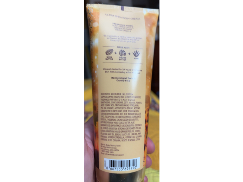 Bath & Body Works Ultra Shea Body Cream, Golden Sunflower, 8 oz/226 g