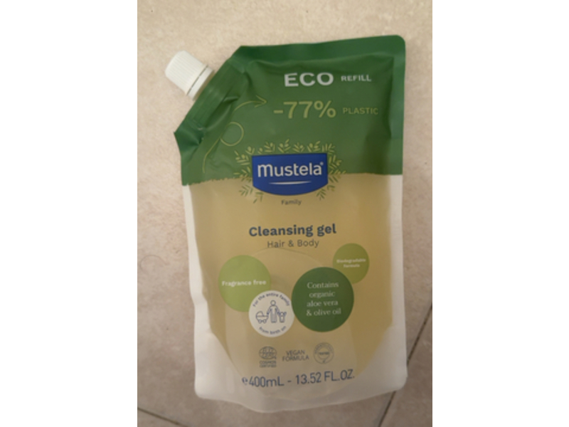 Mustela Hair & Body Cleansing Gel, Aloe Vera & Olive Oil, 13.52 fl oz/400 mL