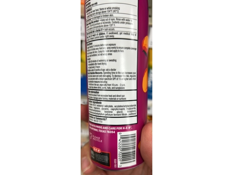 H.E.B. Water Resistant Sunscreen, SPF 50, Mango, 5.5 oz/156 g