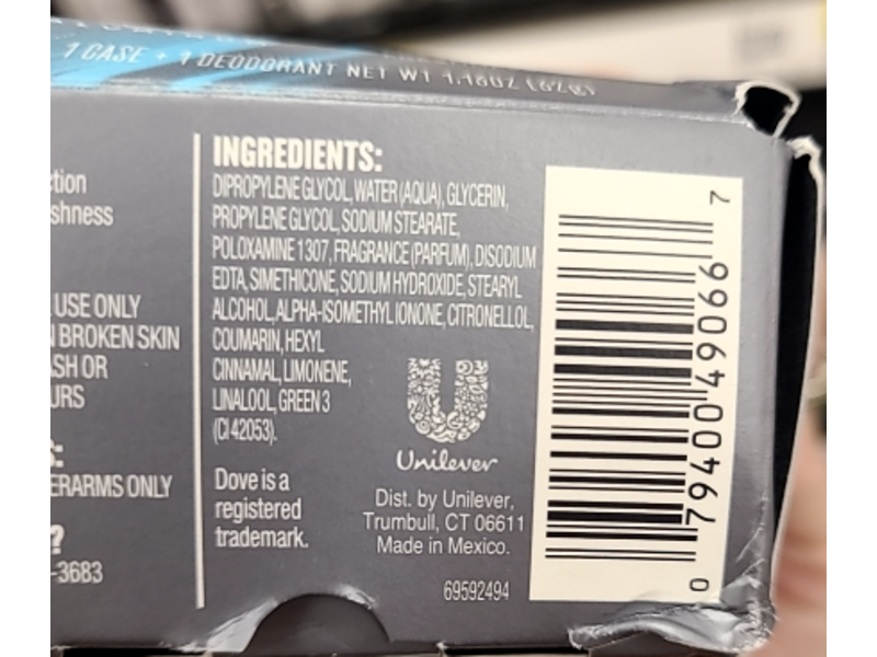 Dove Men+Care Ultimate Refillable Deodorant, Clean Touch, 1.13 oz/32 g