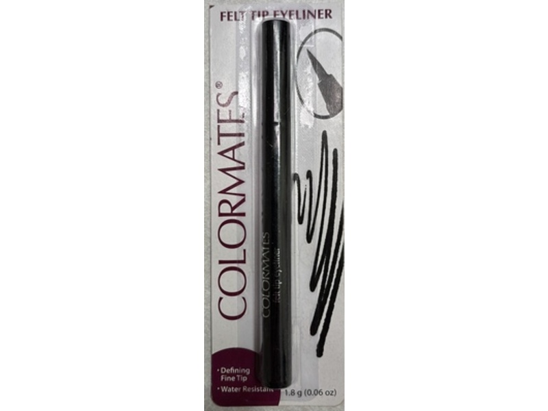 Colormates Felt Tip Eyeliner, Black, 0.06 fl oz/1.8 g