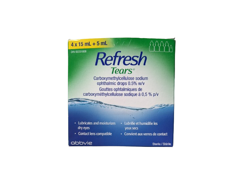 Abbvie Refresh Tears Carboxymethylcellulose Sodium Ophthalmic Drops, 5 Count