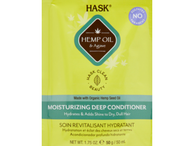 Hask Moisturizing Deep Conditioner, Hemp Oil & Agave, 1.75 oz/50 g, Pack Of 2