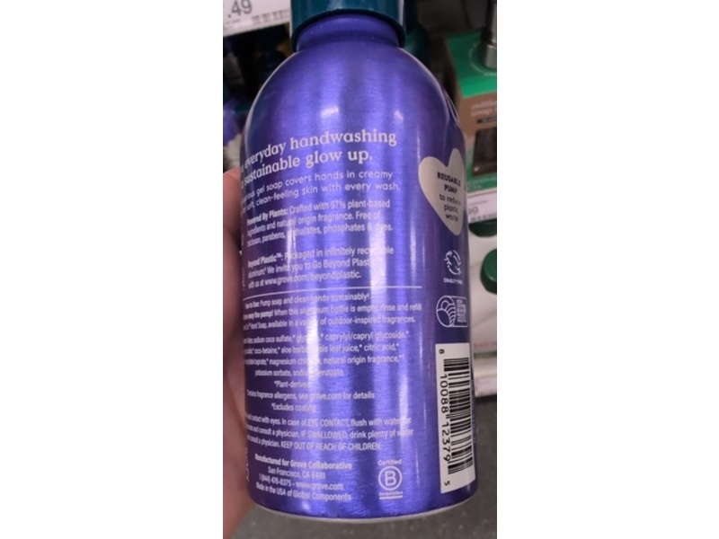 Grove Co. Hand Soap, Lavender Blossom & Thyme, 7.5 fl oz/222 mL