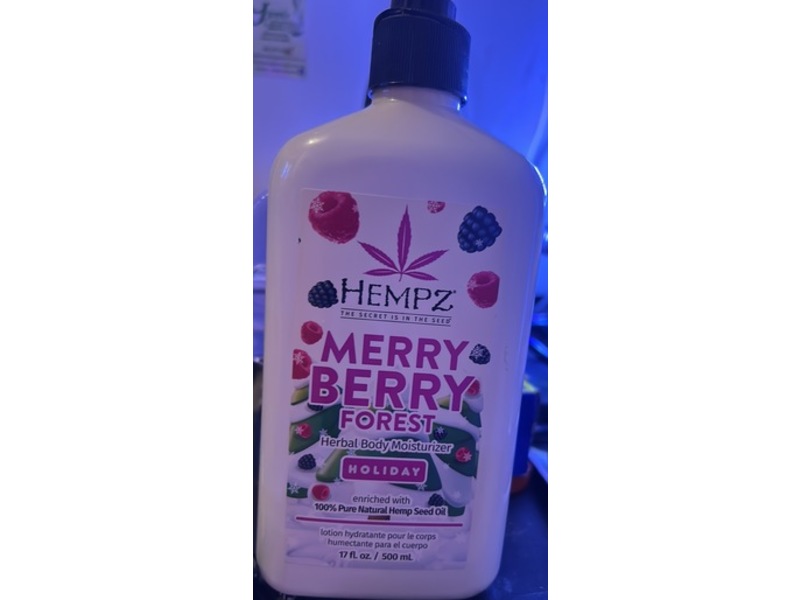 Hempz herbal Body Moisturizer, Merry Berry Forest, 17 fl oz/500 mL