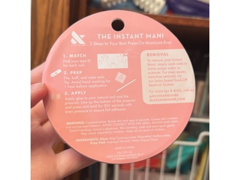 Olive & June Instant Mani Press On Nails, HZ Velvet, 48 Count