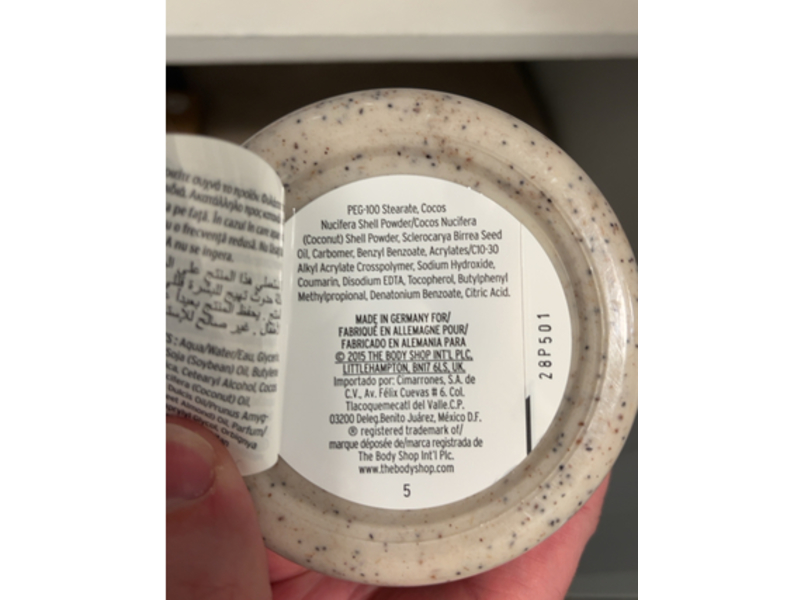 The Body Shop Exfoliating Cream Body Scrub, Coconut, 8.5 oz / 242 g