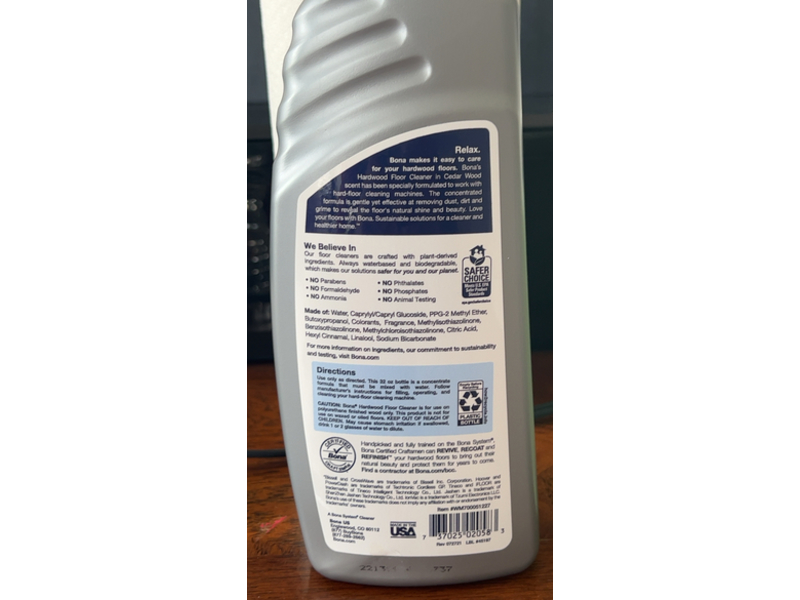 Bona Hardwood Floor Cleaner, Fresh Scent, 32 fl oz/946 mL
