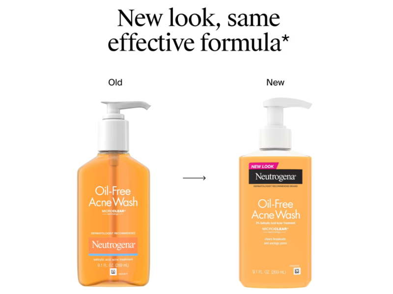 Neutrogena Oil-Free Acne Wash, 2% Salicylic Acid, 9.1 fl oz/269 mL