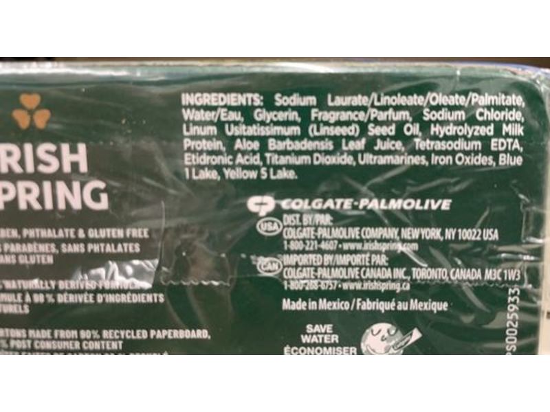 Irish Spring Bar Soap Deep Moisturization Deodorant, Aloe Mist, 104.8 g, 4 Count