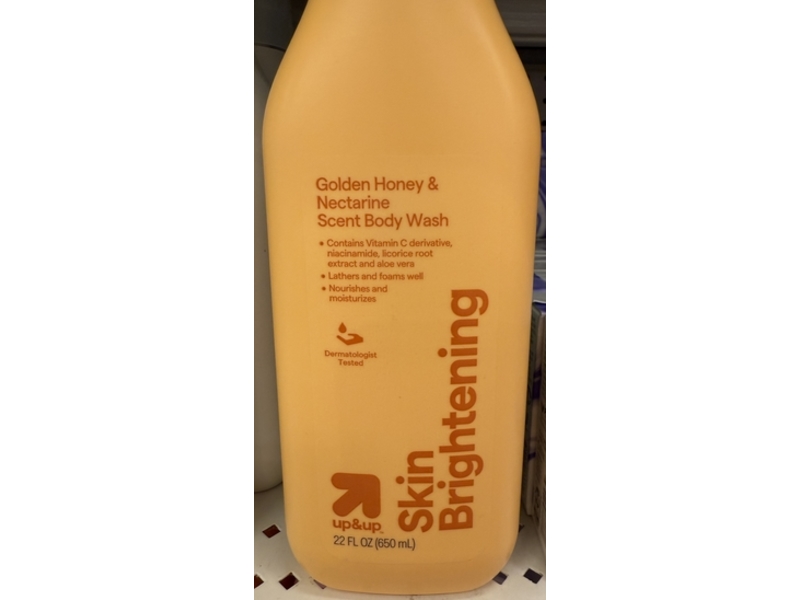 Up&Up Skin Brightening Body Wash, Golden Honey & Nectarine, 22 fl oz/650 mL