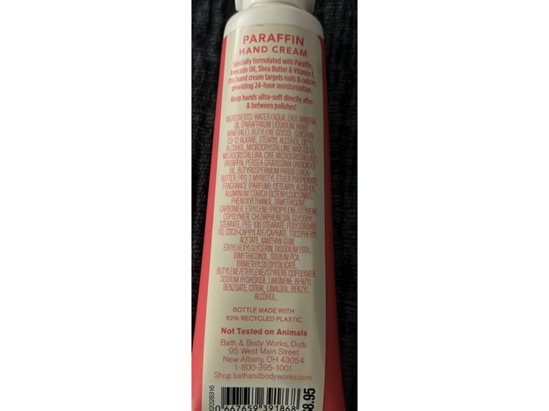Bath & Body Works Paraffin Hand Cream, 1 fl oz/ 29 mL