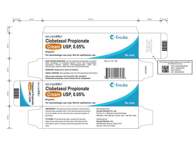 Clobetasol Propionate Cream USP, 0.05%, 60 g Encube (RX)