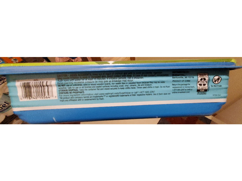 Great Value Low Streaking Wet Mopping Cloths, 24 Count