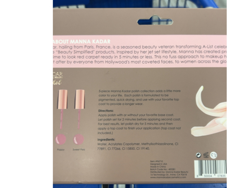 Manna Kadar Beauty Nail Polish Set, Pretty Polished, 2.01 fl oz/60 mL