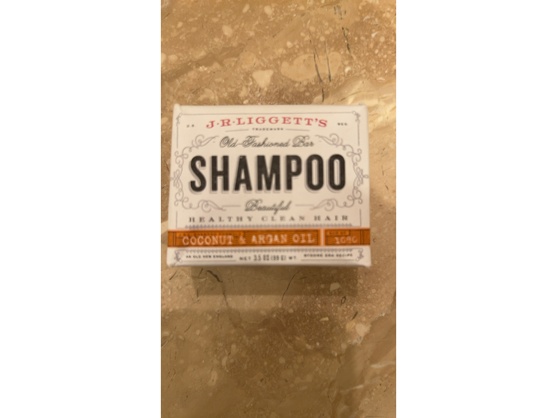 J.R. Liggett's Old-Fashioned Shampoo Bar, Coconut & Argan Oil, 3.5 oz/99 g