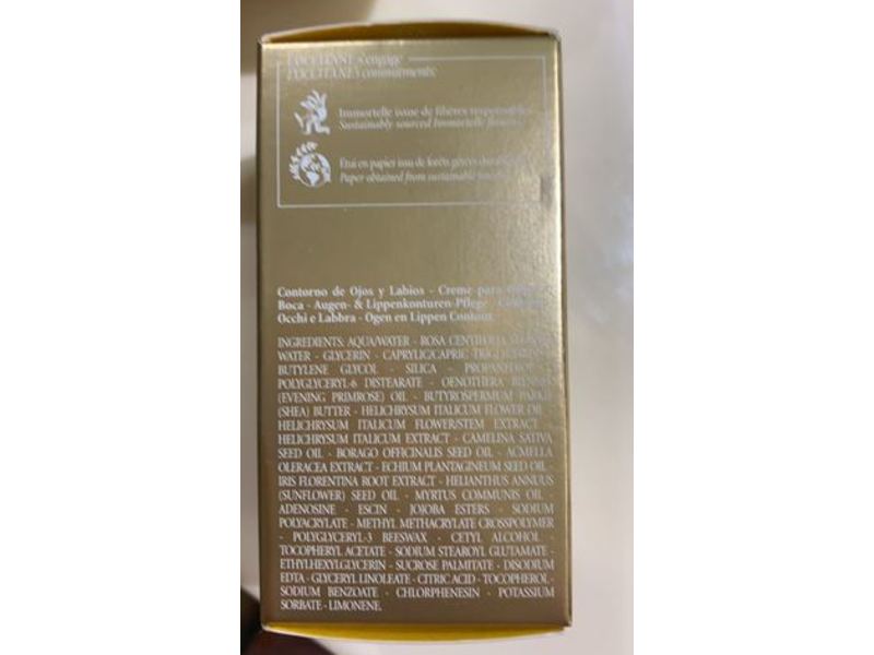 L'occitane En Provence Immortelle Divine Eye & Lip Contour, 0.5 oz / 15 mL