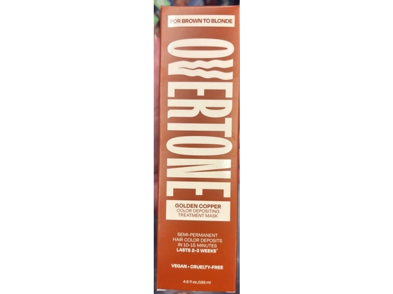 Overtone Semi-Permanent Hair Color Depositing Treatment Mask, Golden Copper, 4.5 fl oz/133 mL