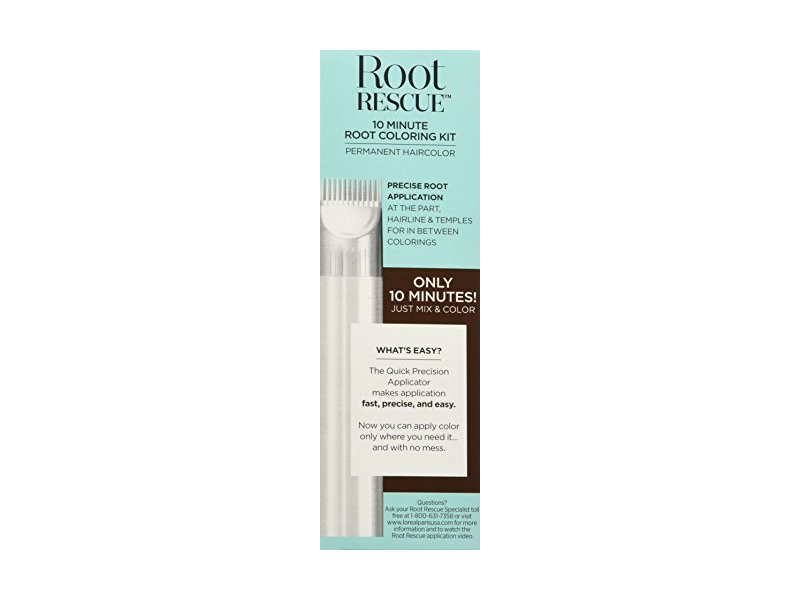 L'Oreal Paris Root Rescue 10 Minute Root Coloring Kit, 4 Dark Brown, 1 Application.