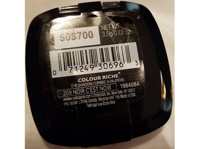 L'Oreal Paris Colour Riche Monos Eyeshadow, Noir Cest Noir, 0.12 oz/3.5 g