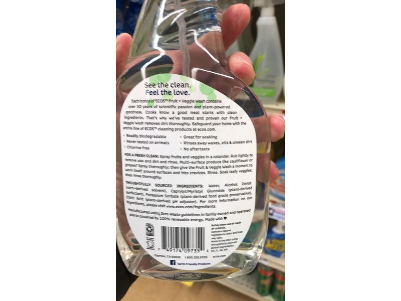 Ecos Fruit + Veggie Wash, 22 fl oz/650 mL