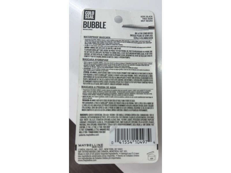 Maybelline New York Colossal Bubble Mascara, 871 Very Black, 0.29 fl oz/8.75 mL