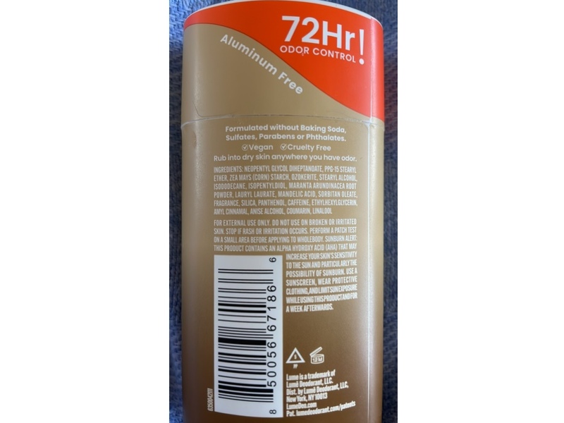 Lume Whole Body Deodorant, Vanilla Bliss, 2.6 oz/75 g