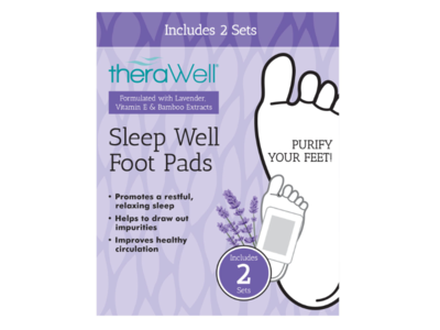 Therawell Sleep Well Foot Pads, Lavender Vitamin E & Bamboo Extracts, 2 Count