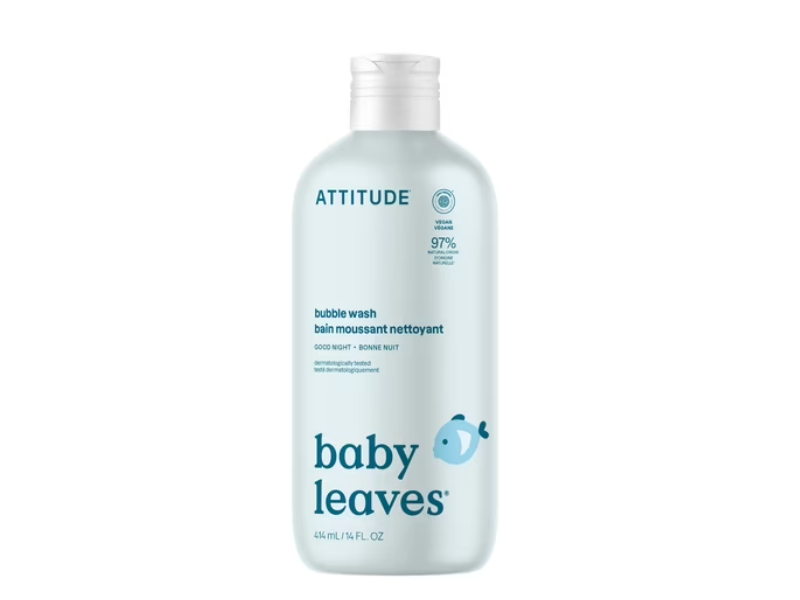 Attitude Baby Leaves Bubble Wash, Good Night, 14 fl oz/414 mL