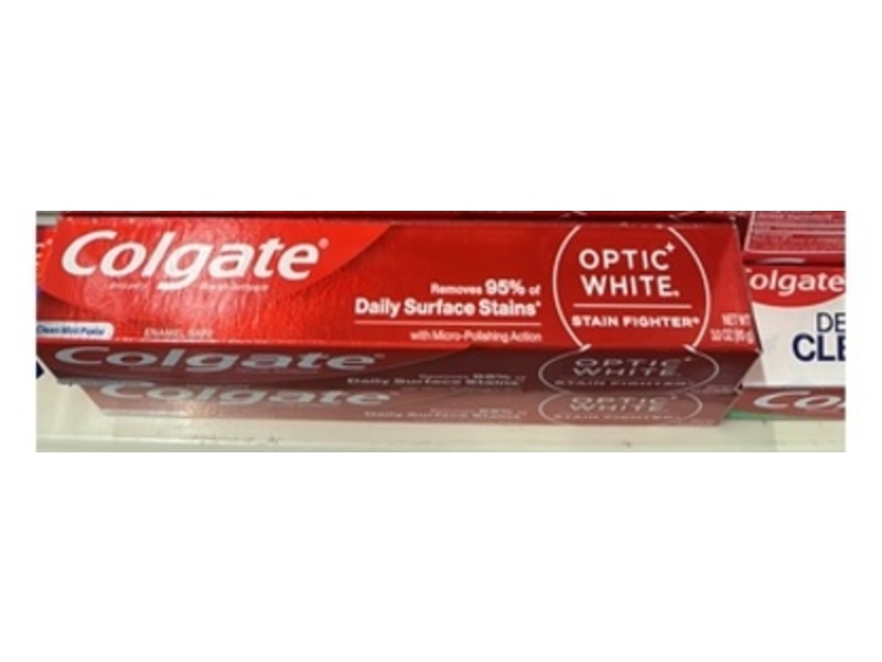 Colgate Optic White Fluoride Toothpaste, Clean Mint, 3 oz/85 g