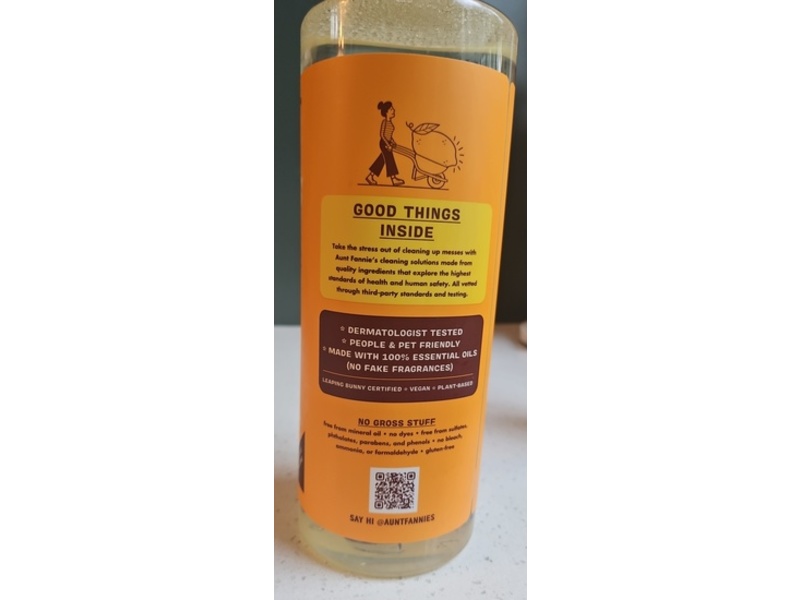 Aunt Fannie's Ultra Concentrated Hardwood Floor Cleaner, Bright Lemon, 32 fl oz/946 mL