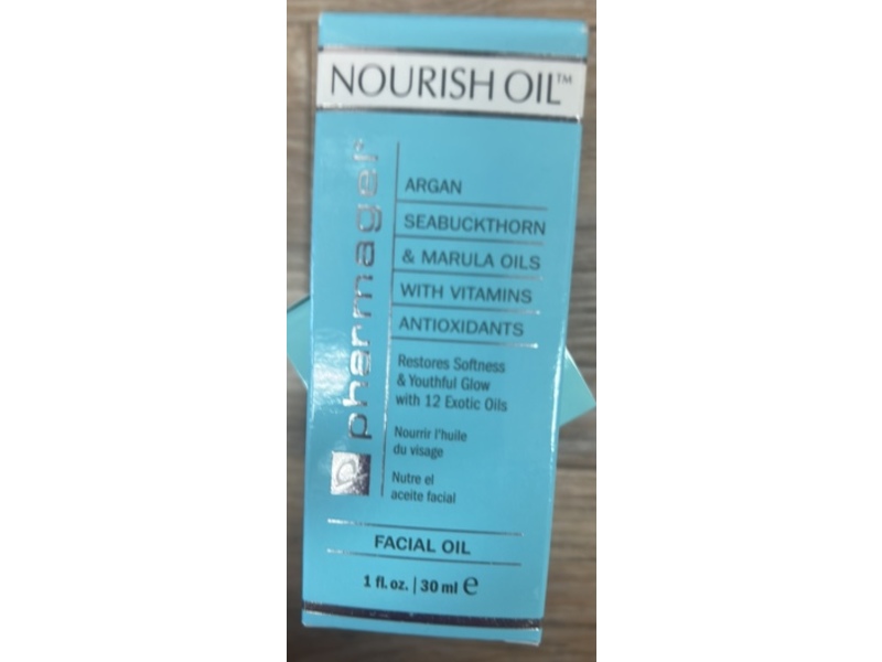 Pharmagel Nourish Facial Oil, Argan Seabuckthorn & Marula Oils, 1 fl oz/30 mL