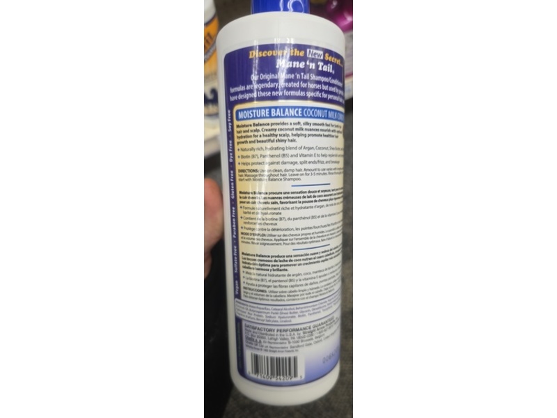 Mane 'n Tail Moisture Balance Conditioner, Coconut Milk, 20 fl oz/591 mL