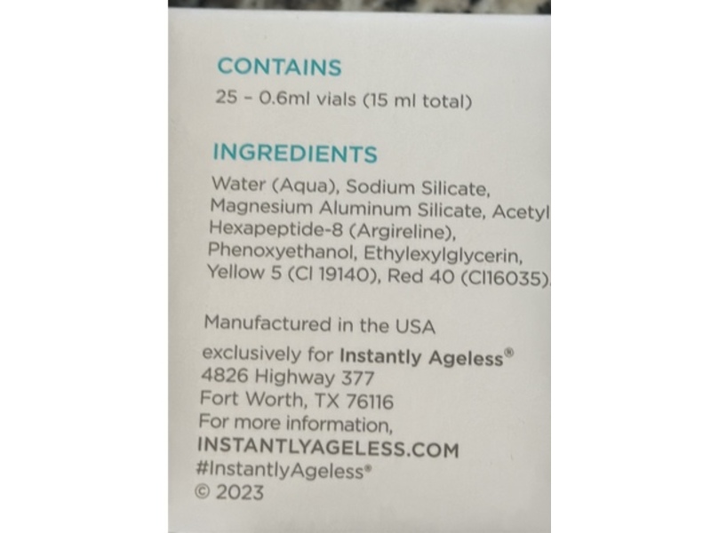 Instantly Ageless Facelift In A Box, 0.6 mL, 25 Count