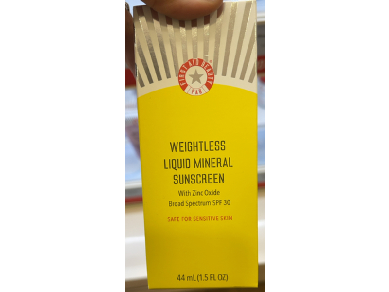 First Aid Beauty Weightless Liquid Mineral Sunscreen, SPF 30, 1.5 fl oz/44 mL