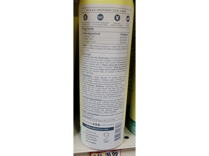The Seaweed Bath Co. Clear Guard Sport Sunscreen, SPF 40, 6 fl oz/177 mL