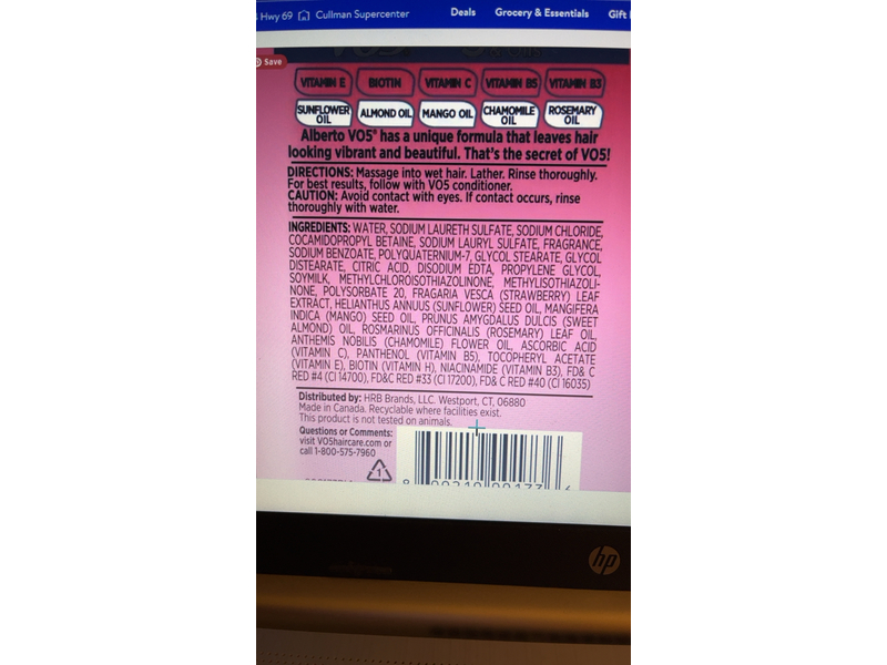 Alberto Vo5 Moisturizing Shampoo, Strawberries & Cream, 16.9 fl oz/499 mL