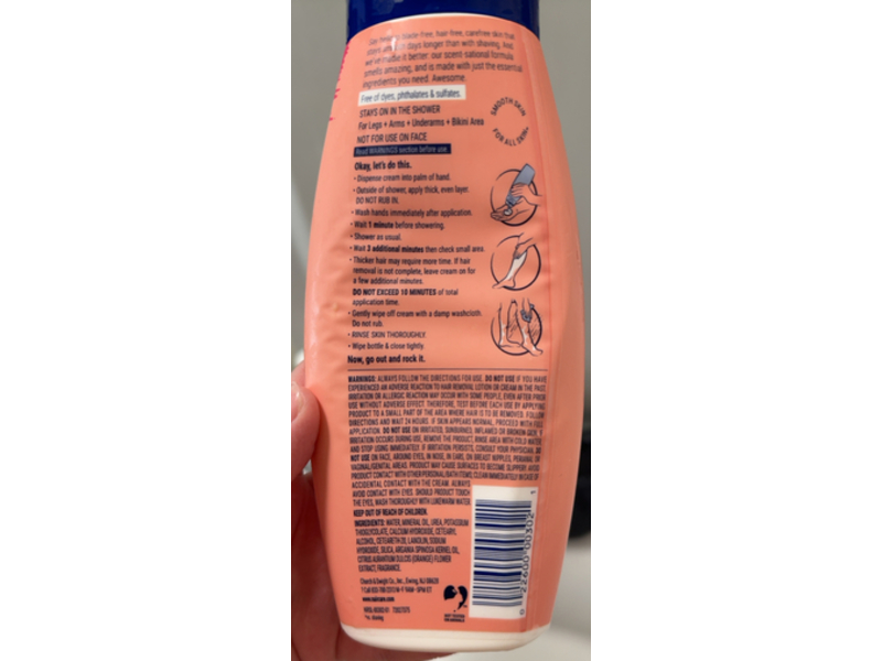 Nair Shower Cream Hair Remover, Moroccan Argan Oil & Orange Blossom, 12 oz/340 g