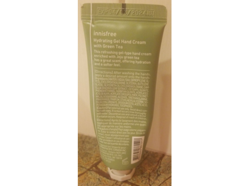 Innisfree Hydrating Hand Cream, Green Tea, 1.69 fl oz/50 mL, 2 Count