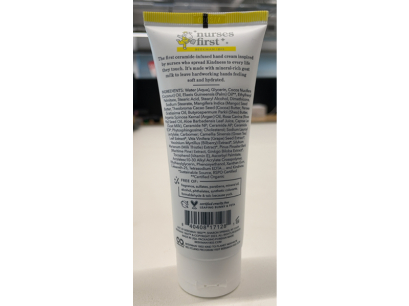Beekman 1802 Nurses First Hand Cream, Ceramides & Goat Milk, 3.4 fl oz/100 mL