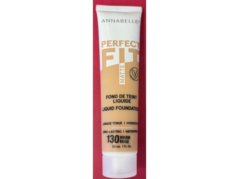 Annabelle Perfect Fit Liquid Foundation, 130 Warm Beige, 1 fl oz/30 mL