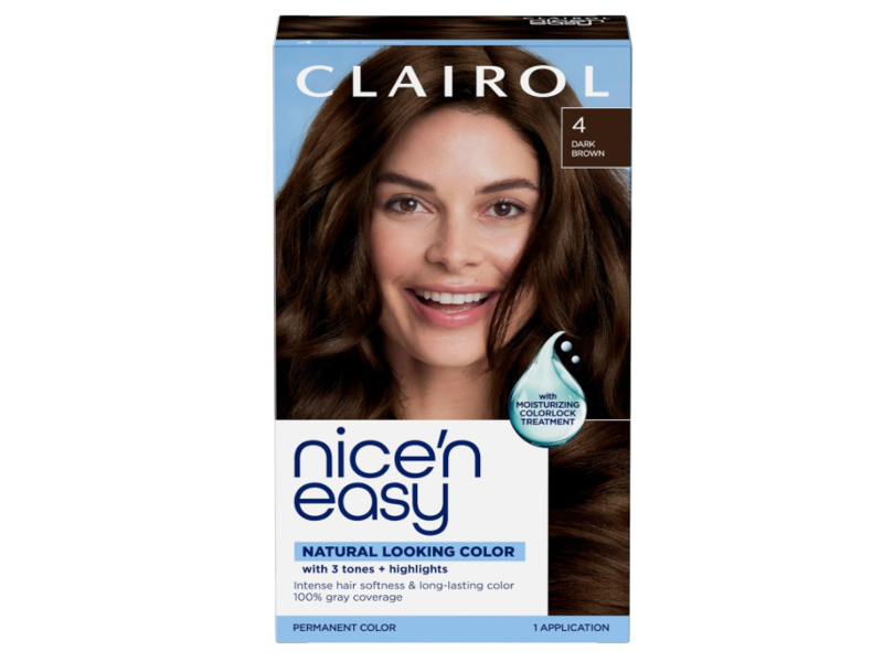 Clairol Nice'n Easy Permanent Hair Color, 4 Dark Brown, 1 Application