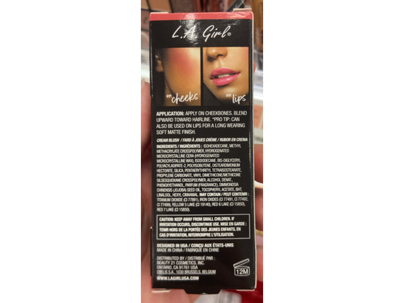 L.A. Girl Soft Matte Cream Blush, Kiss Up, 0.27 fl oz/8 mL