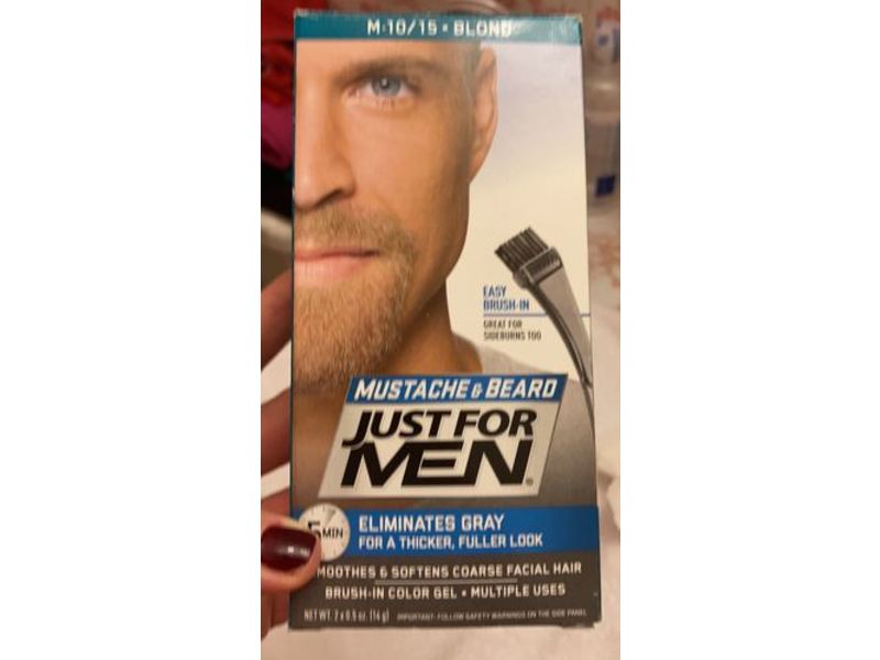 Just For Men Mustache & Beard Brush-In Color Gel, M-10/15 Blond, 0.5 oz/14 g, 2 Count