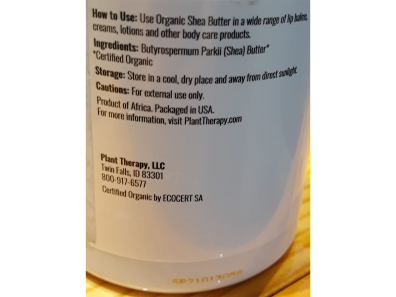 Plant Therapy Organic Shea Butter, Raw & Unrefined, 16 oz/453 g