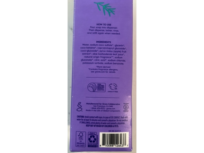 Grove Co. Hand Soap, Lavender Blossom & Thyme, 32 fl oz/946 mL