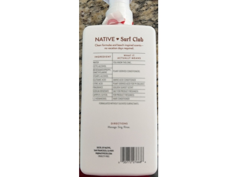Native Surf Club Moisturizing Conditioner, Golden Sunset, 12 fl oz/354 mL