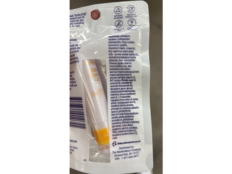 Softlips Melty Cream Lip Balm, Honey Flavor, 0.12 oz/3.3 g